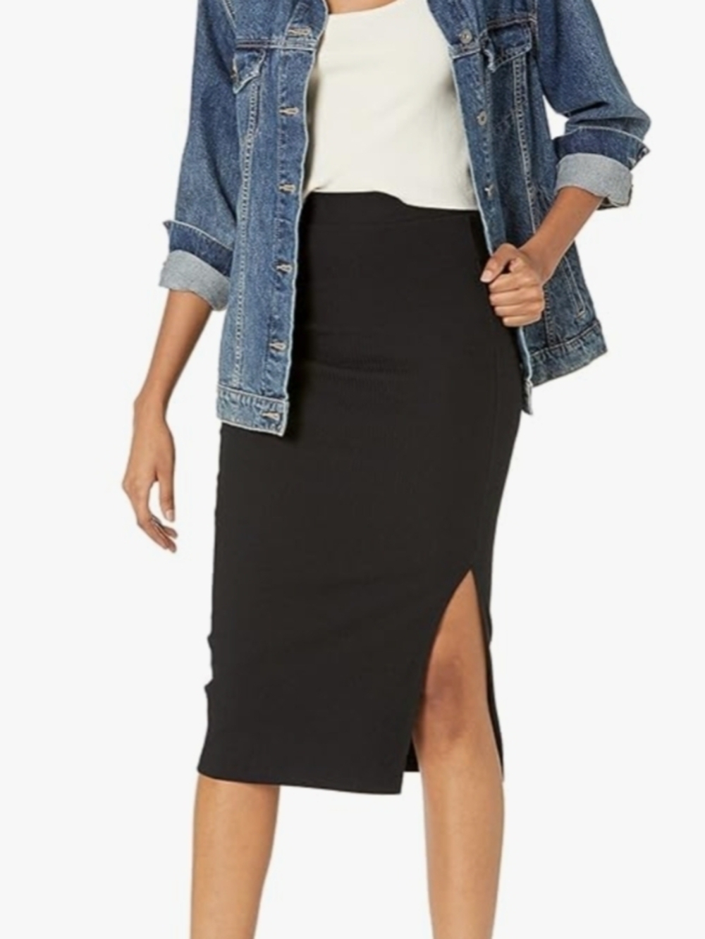 The Drop Women's Veronique High-Waist Slit Skirt XXL